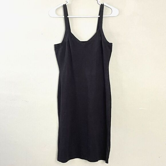 James Perse Los Angeles Linen Blend Little Black Dress Size1(S)  V-Neck Pullover - Picture 1 of 7